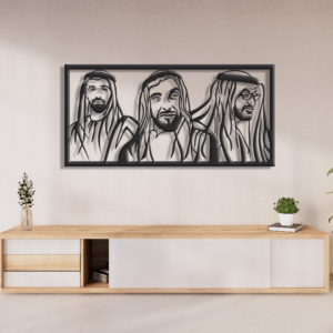 The Three Leaders of UAE Metal Wall Art.