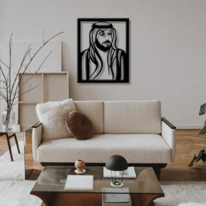 Sheikh Khalifa Bin Zayed Al Nahyan wall art portrait UAE leadership décor